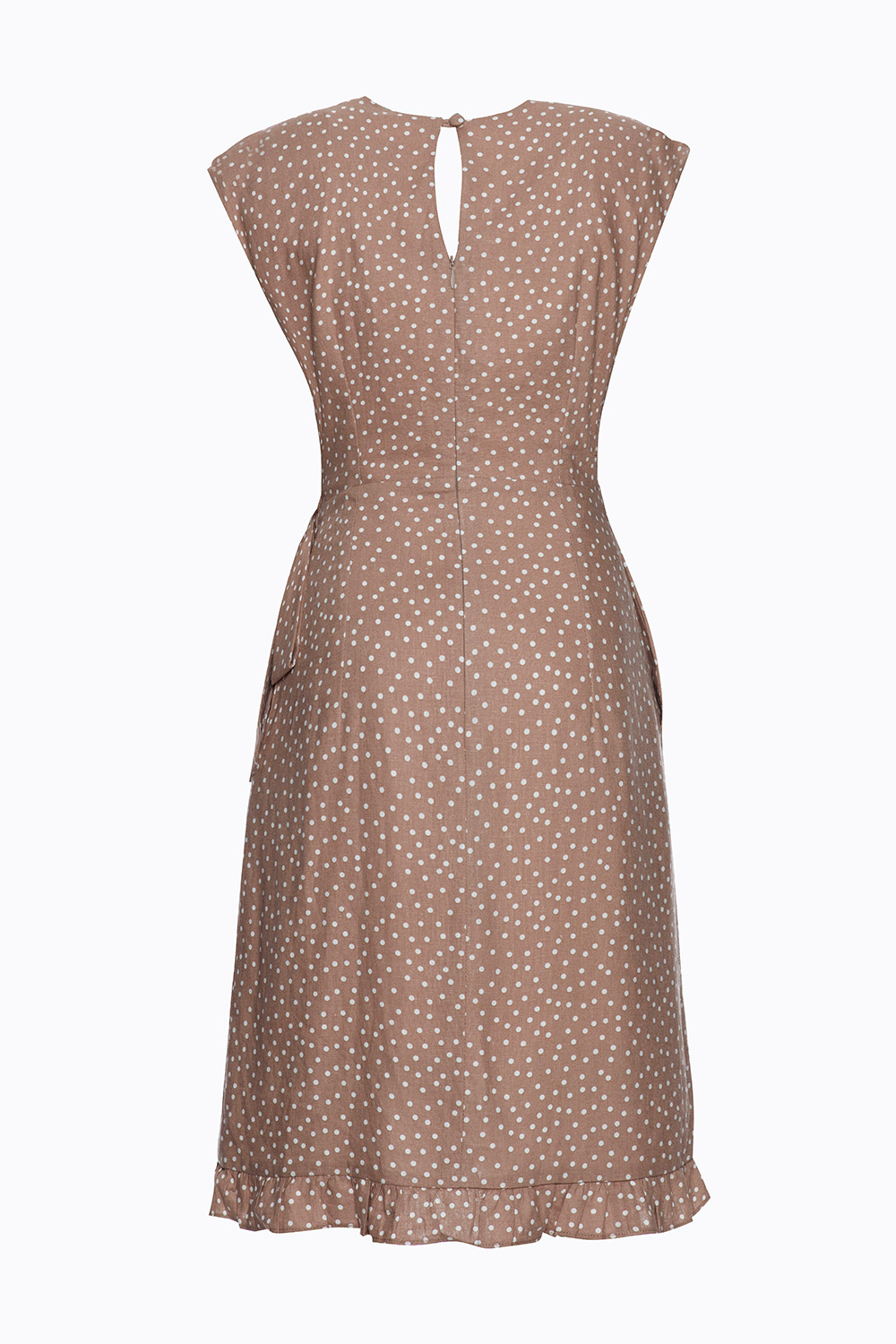 Đầm wrap dress chấm bi cổ V 