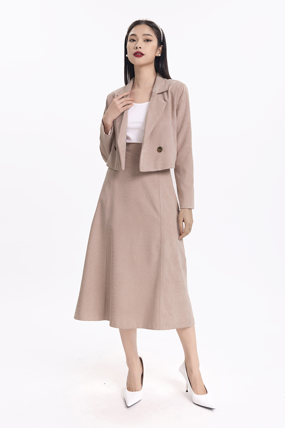 Chân váy chữ A dáng dài 