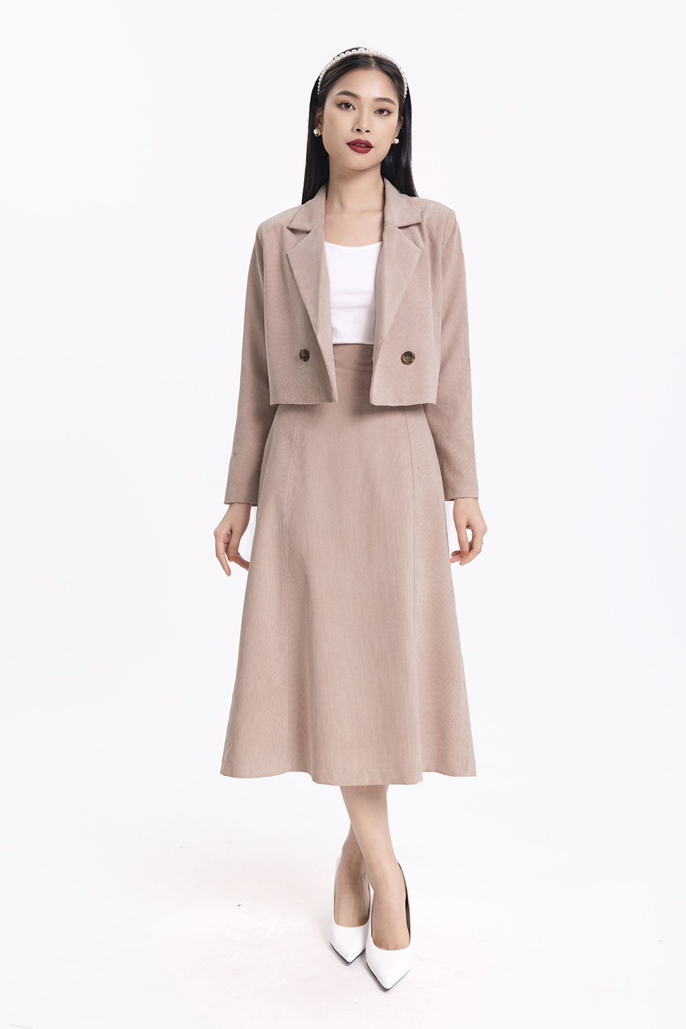 Chân váy chữ A dáng dài 