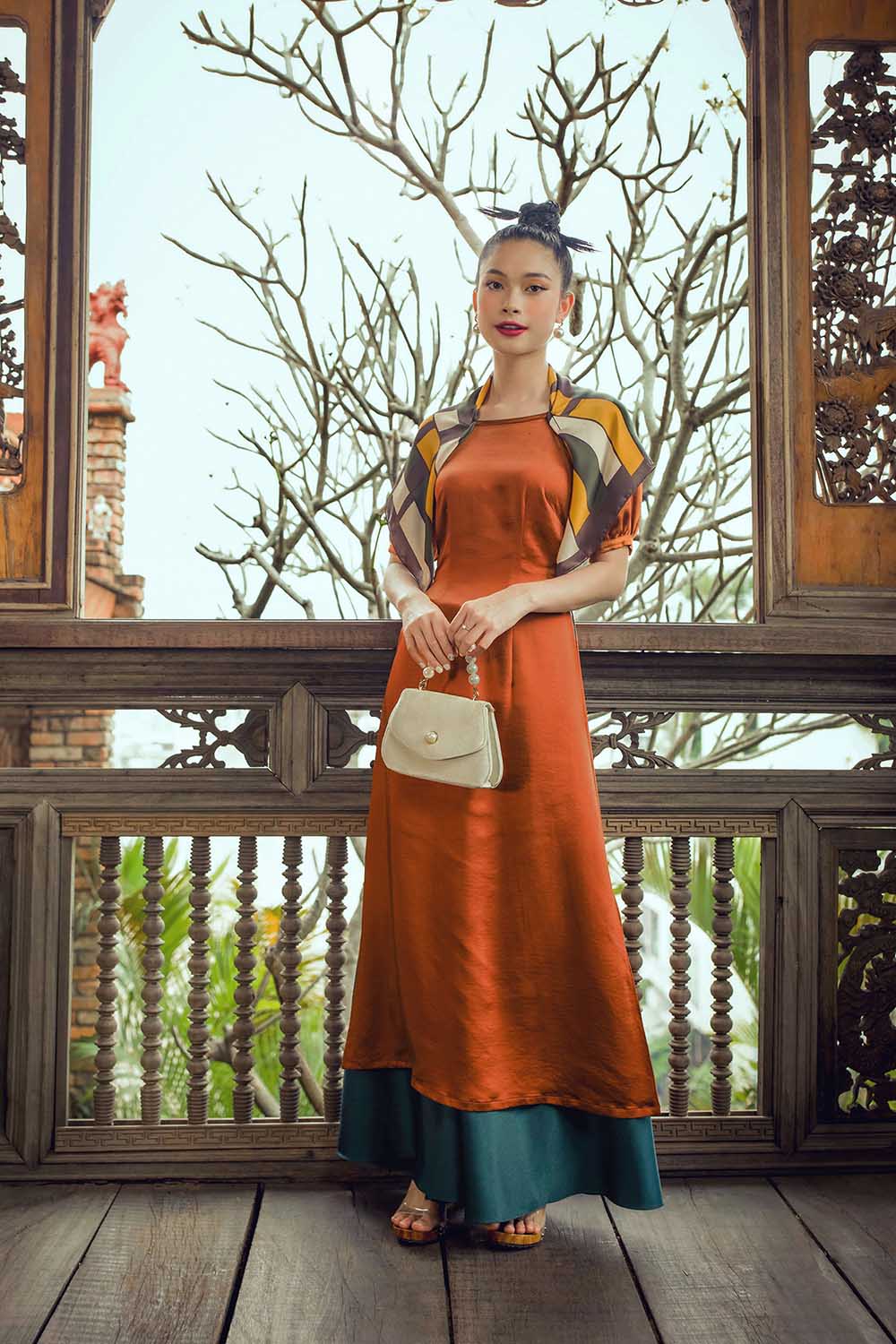 Quần ống rộng mặc áo dài 