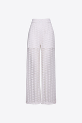 Quần dài nữ ống rộng hai lớp ren cotton