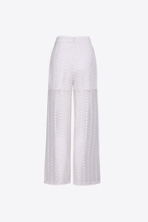 Quần dài nữ ống rộng hai lớp ren cotton