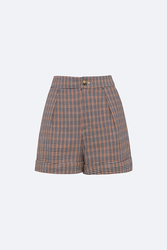 Quần short nữ họa tiết caro