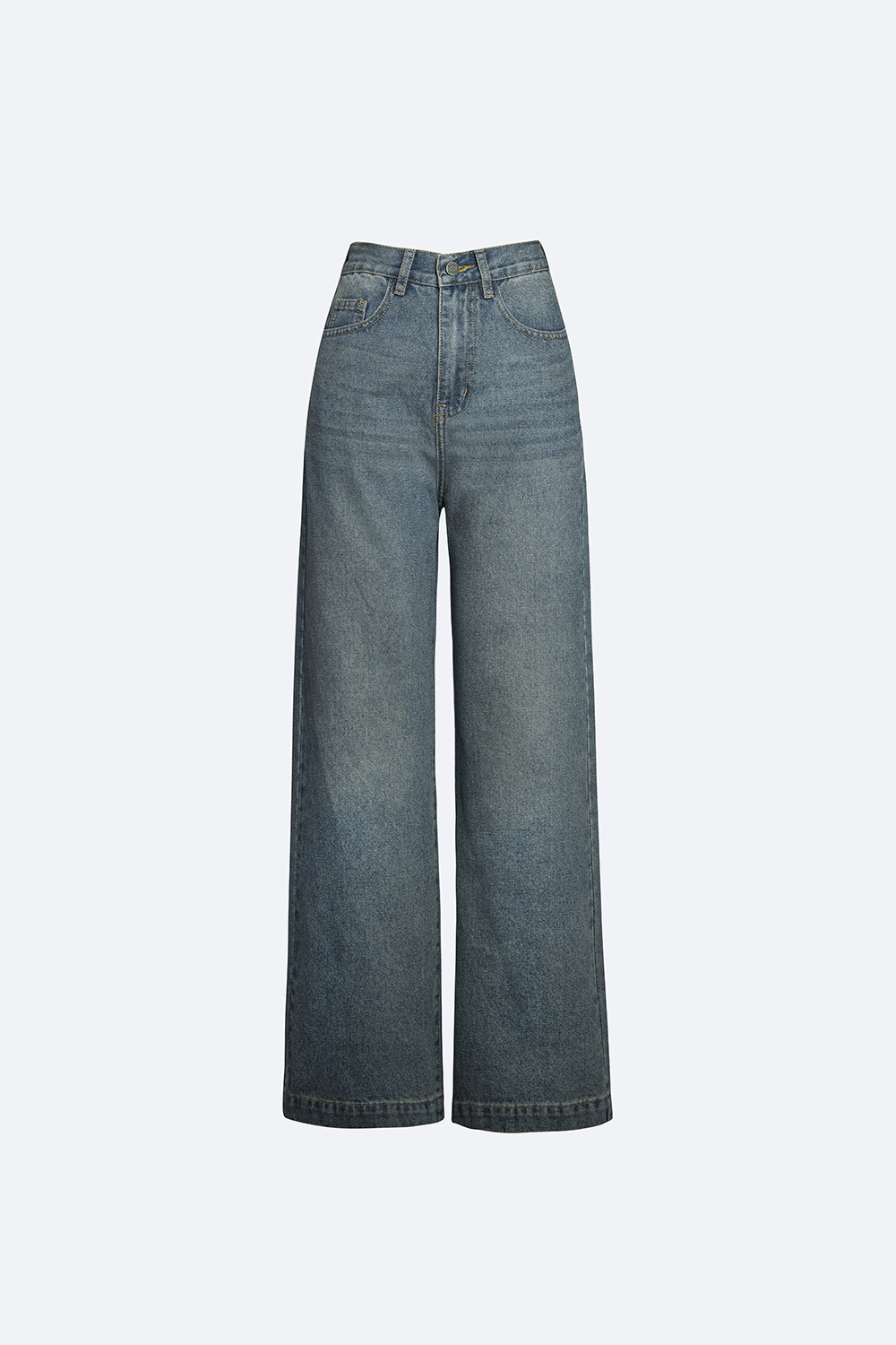 Quần jeans nữ ống suông lưng cao