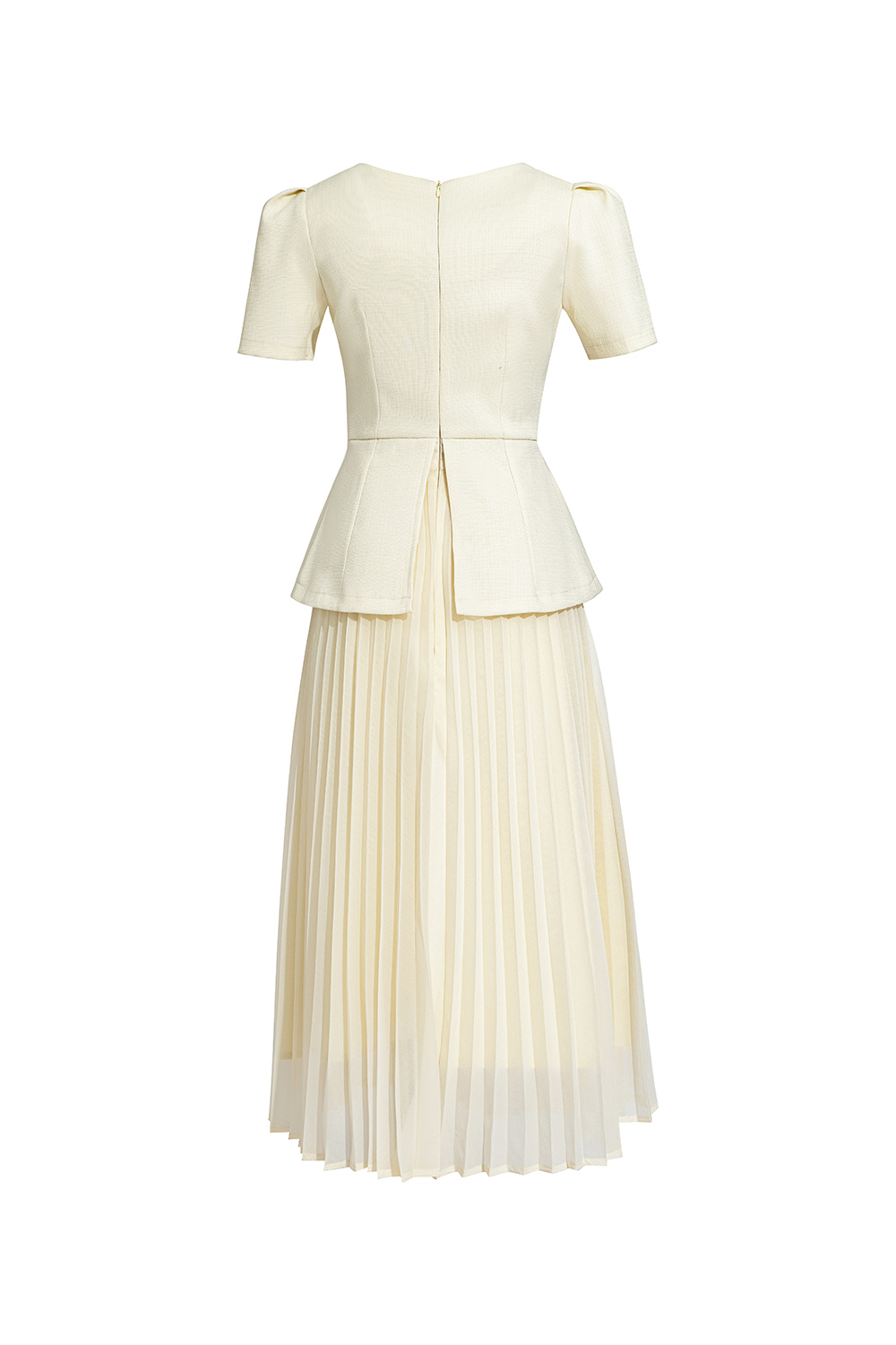 Đầm peplum công sở phối xếp ly