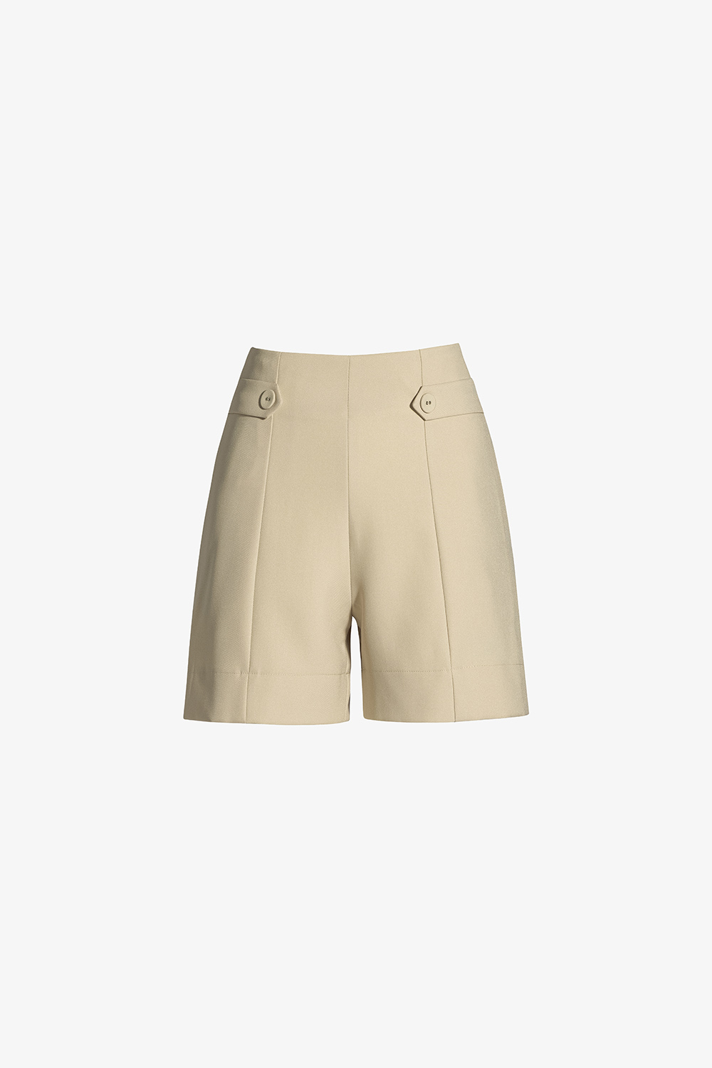 Quần short nữ lưng cao màu kem