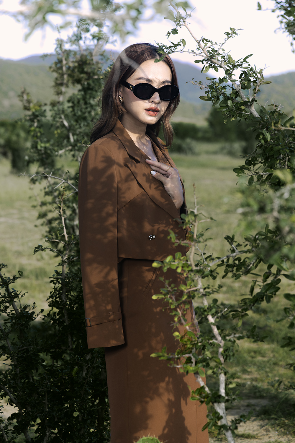 Áo khoác blazer nữ dáng lửng tay dài
