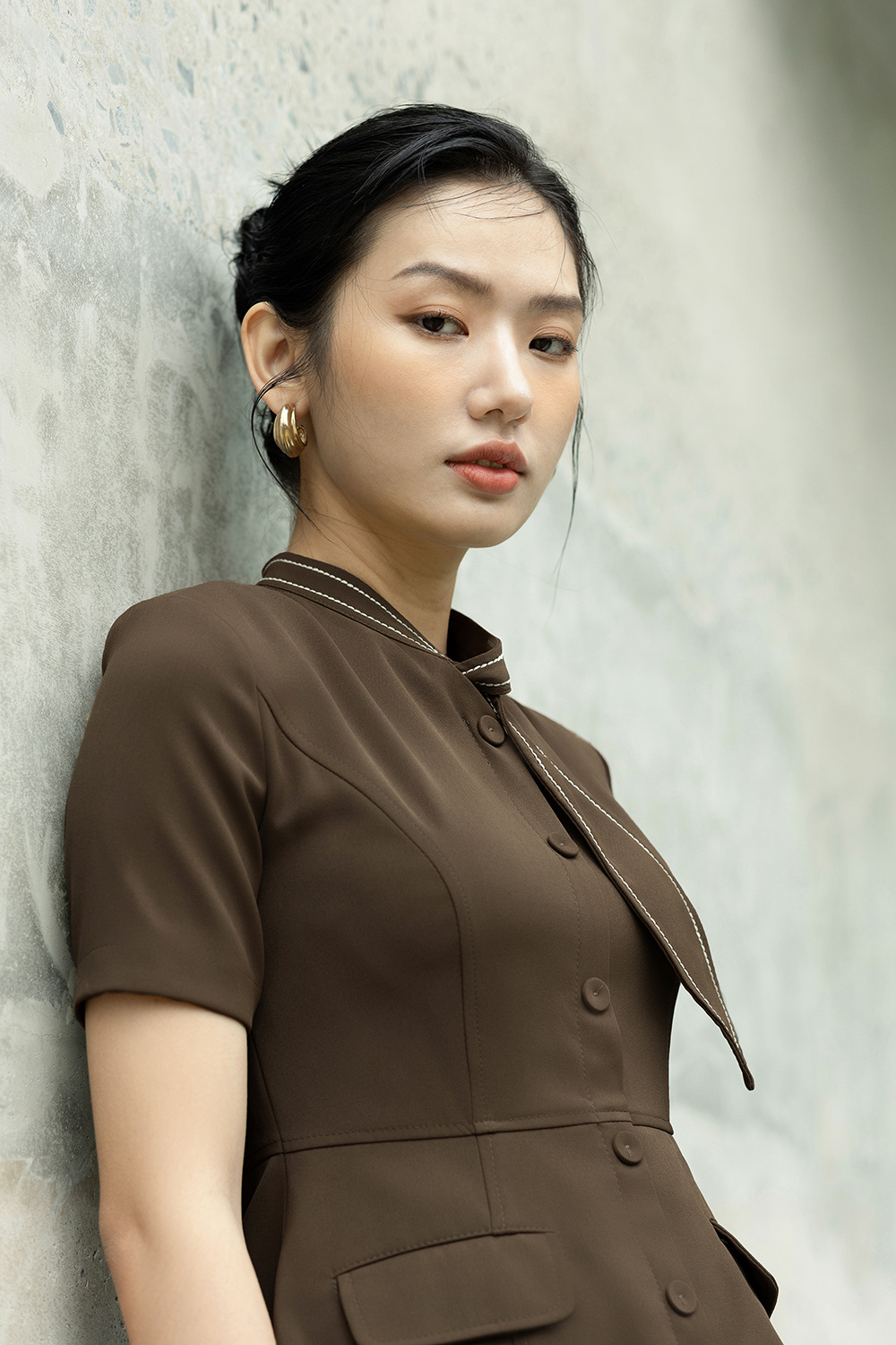 Áo peplum công sở nữ cổ vạt