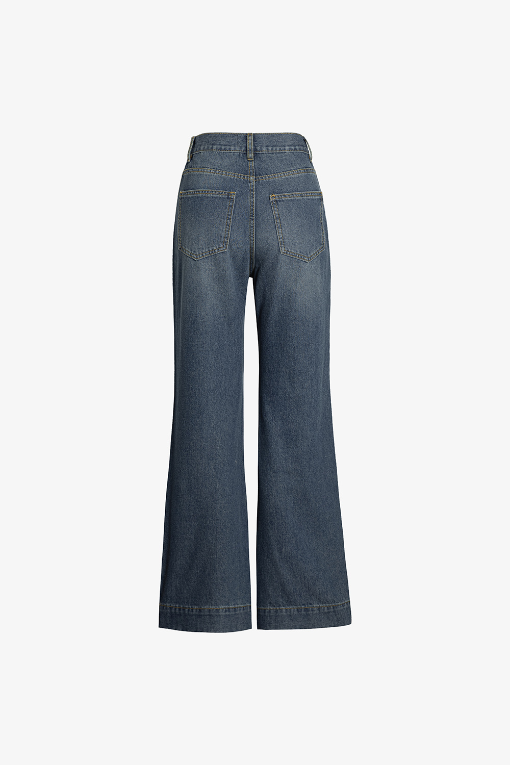 Quần jeans nữ ống suông phối túi