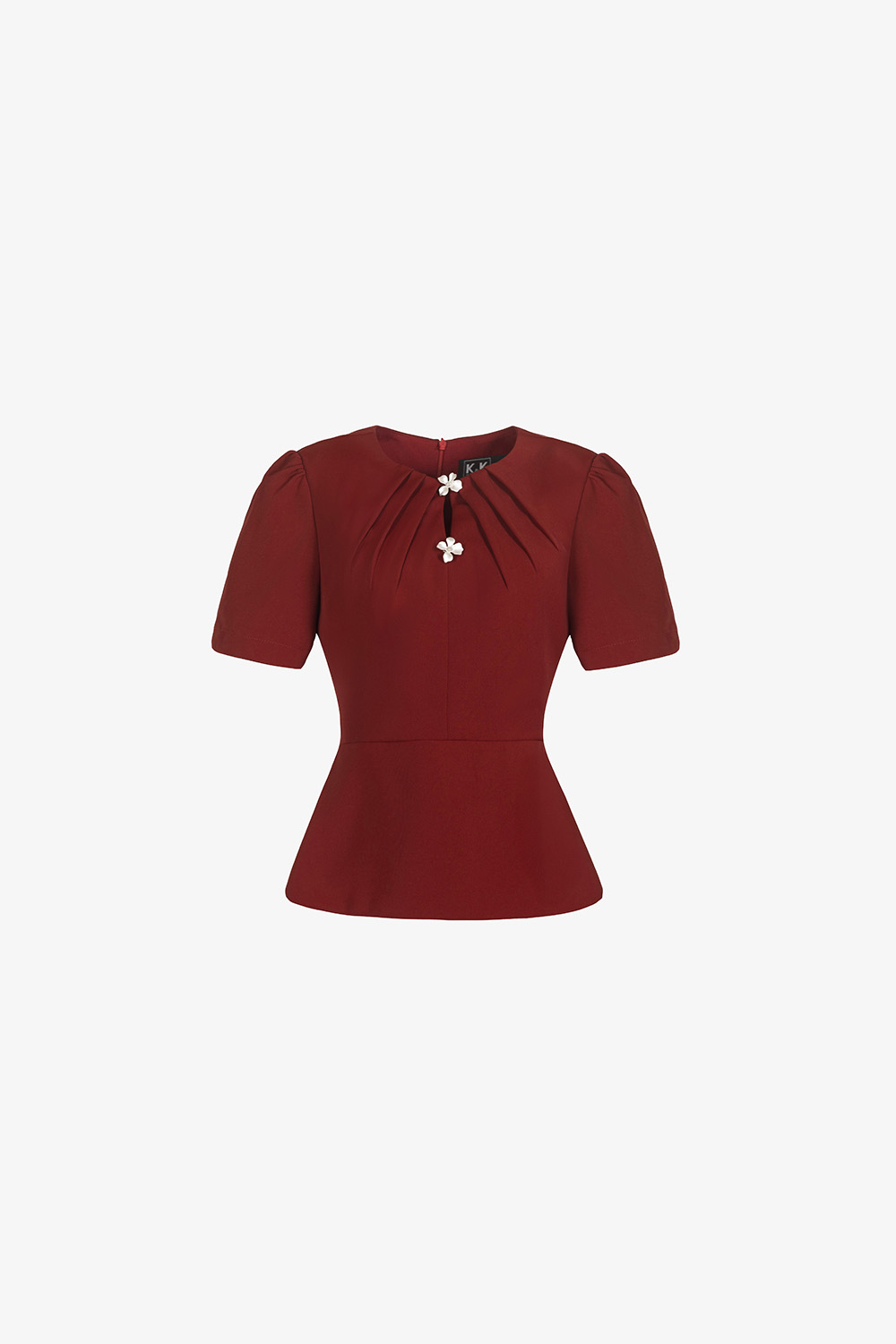 Áo kiểu peplum công sở màu đỏ