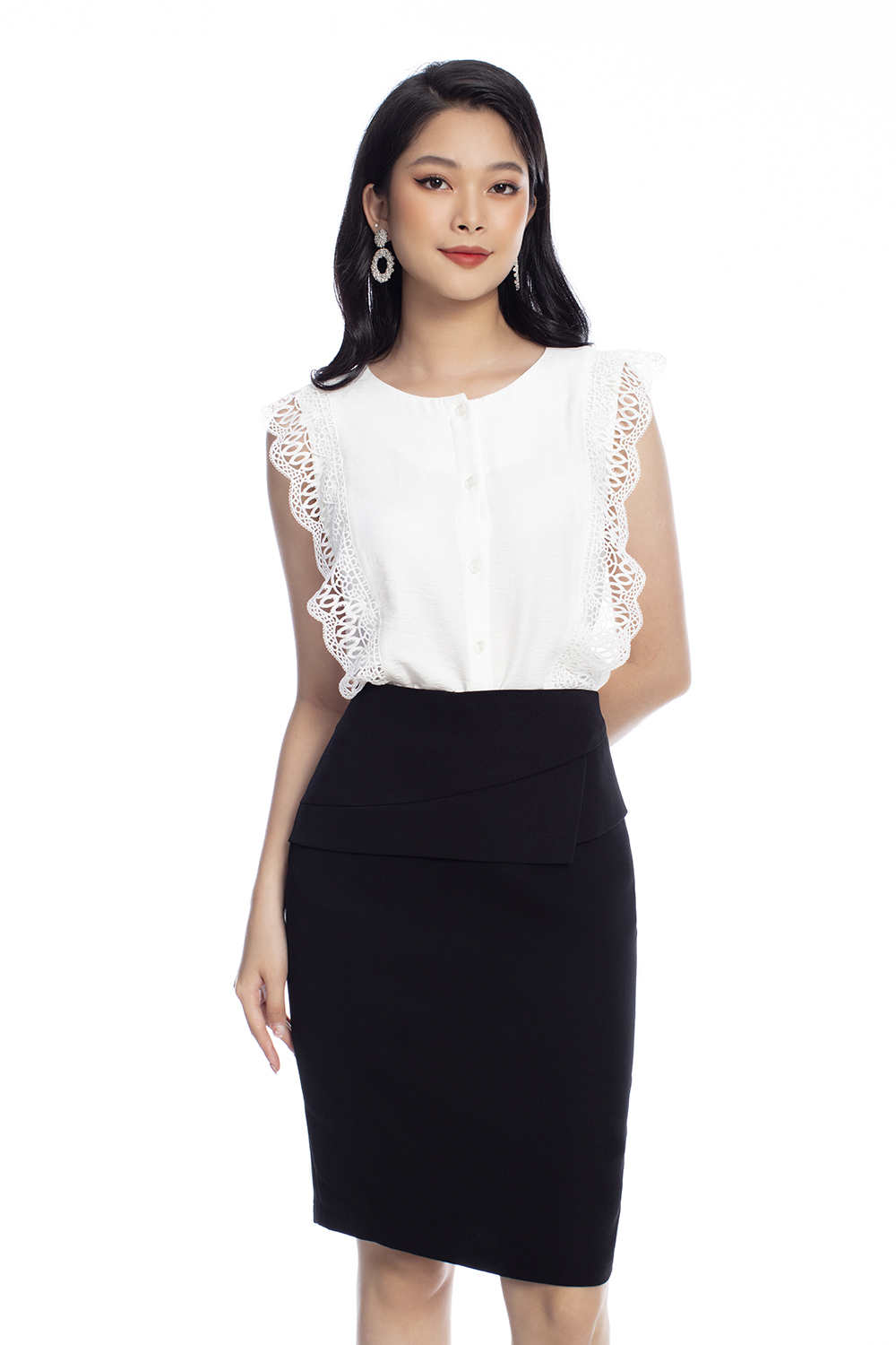 Chân váy bút chì công sở màu đen 