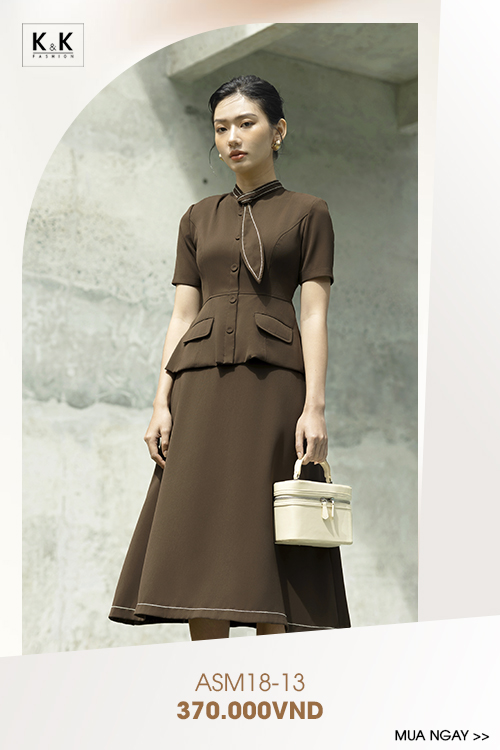 Áo peplum công sở nữ cổ vạt ASM18-13