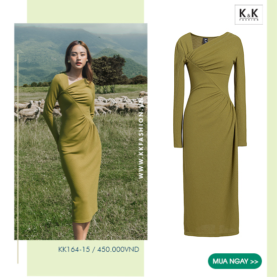 Đầm thun ôm body tay dài mùa đông đẹp KK164-15